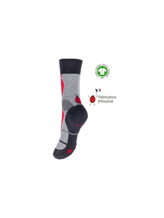 chaussettes techniques gris rouge et noir