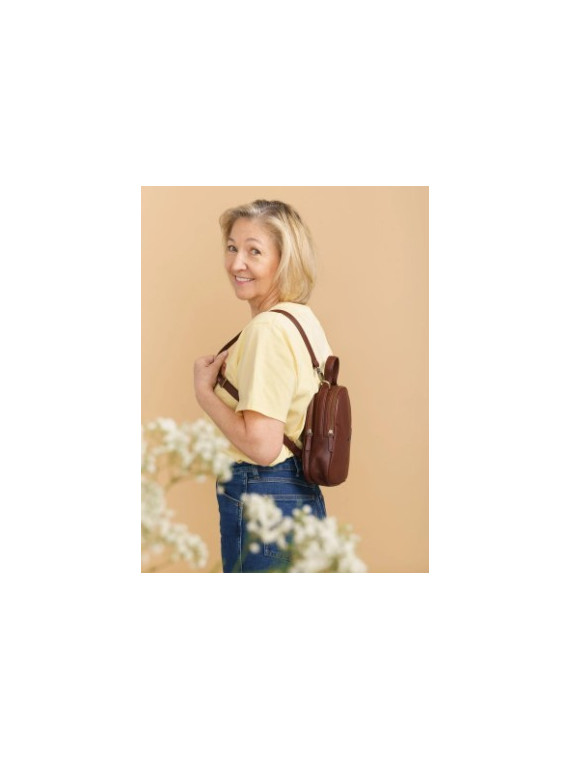 Sac à Dos en Cuir de Buffle Brun- Commerce Equitable - El Puente