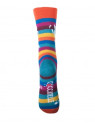 chaussettes rayées multicolores avec motif de chat perché