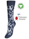 chaussettes couleur anthracite avec motifs arabesques