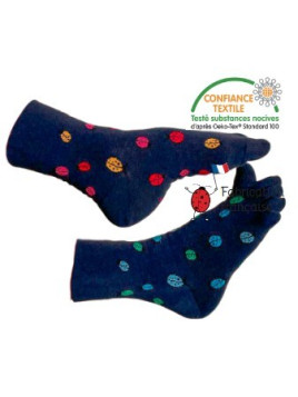 chaussettes à doigts marine à poix