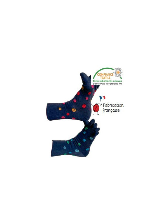 chaussettes à doigts marine à poix