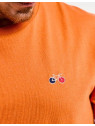 tee-shirt homme manches courtes orange avec broderie vélo sur la poitrine