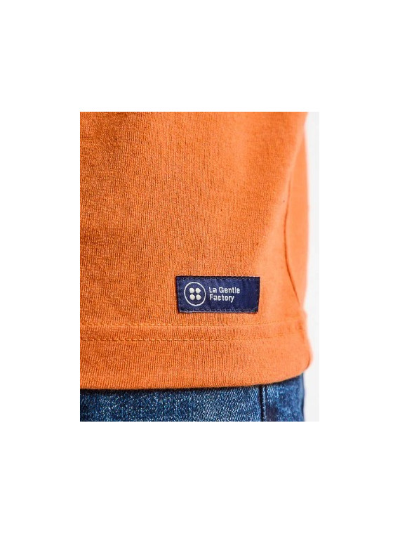 tee-shirt homme manches courtes orange avec broderie vélo sur la poitrine