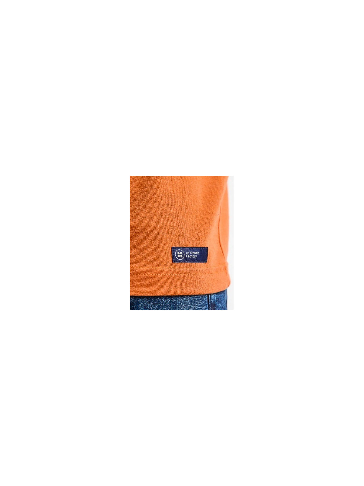 tee-shirt homme manches courtes orange avec broderie vélo sur la poitrine