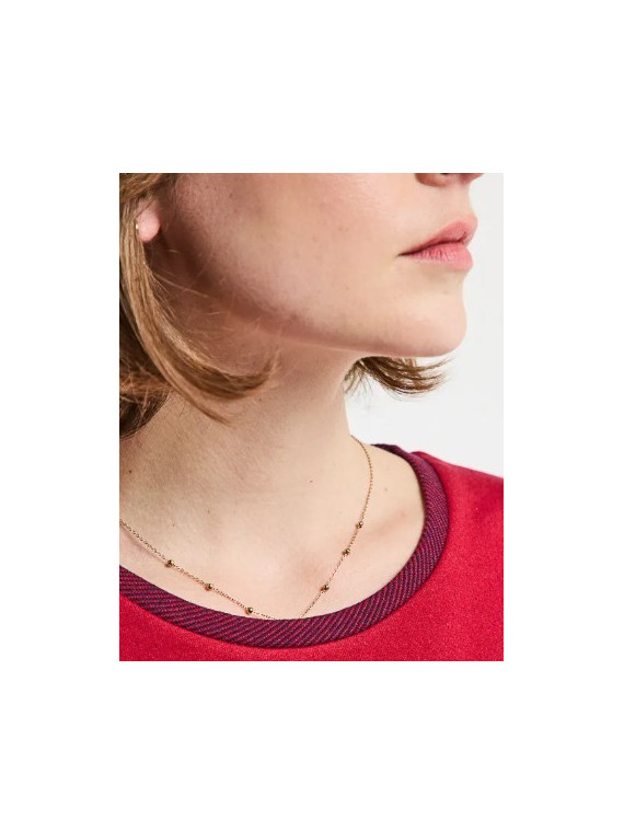 sweat femme bordeaux avec petites rayures sur le col et les poignets