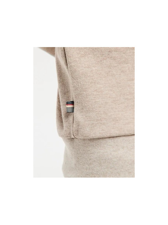 sweat homme beige avec broderie vélo sur la poitrine