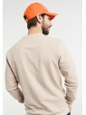 sweat homme beige avec broderie vélo sur la poitrine