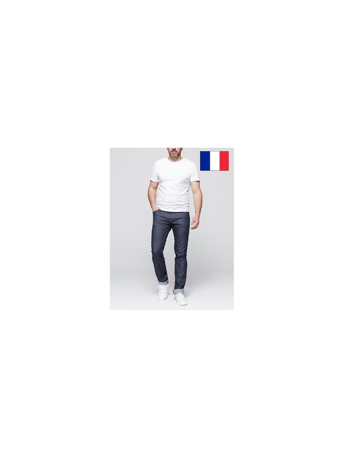Jeans homme ajusté super denim flex indigo