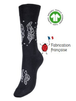 Chaussettes Françaises "Ombres et Lumières" en coton bio - Coccinelle...