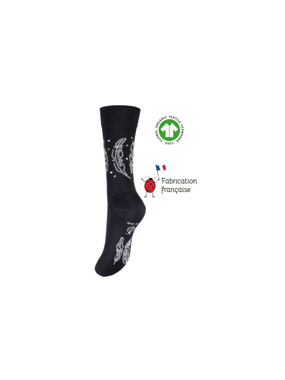 Chaussettes Françaises "Ombres et Lumières" en coton bio - Coccinelle...