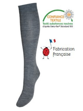 chaussettes hautes en laine grise