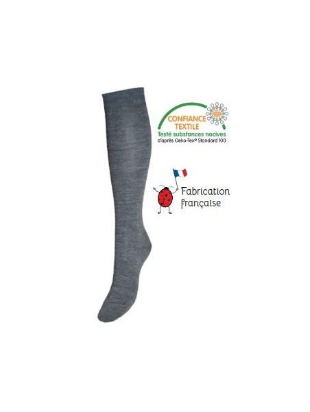 chaussettes hautes en laine grise
