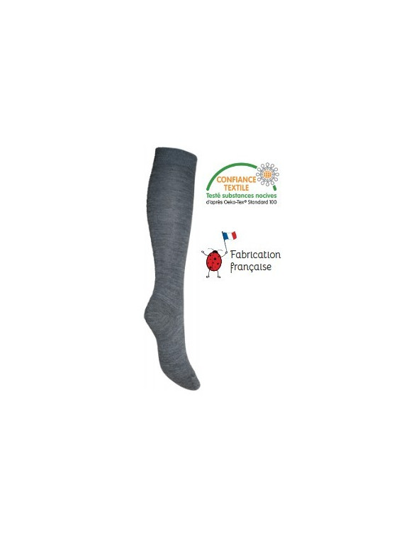 chaussettes hautes en laine grise