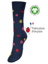 chaussettes marines avec coccinelles de différentes couleurs