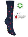 chaussettes marines avec coccinelles de différentes couleurs