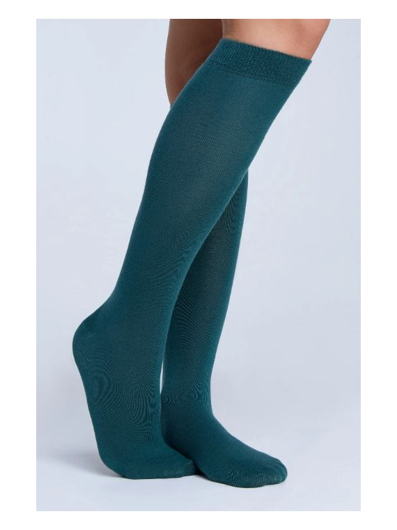 Chaussettes Hautes Mixtes en Coton Bio Couleur Vert Sapin  Albero Natur