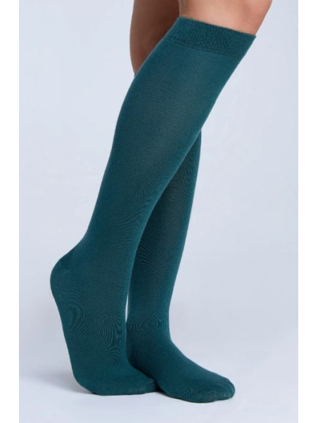 Chaussettes Hautes Mixtes en Coton Bio Couleur Vert Sapin  Albero Natur