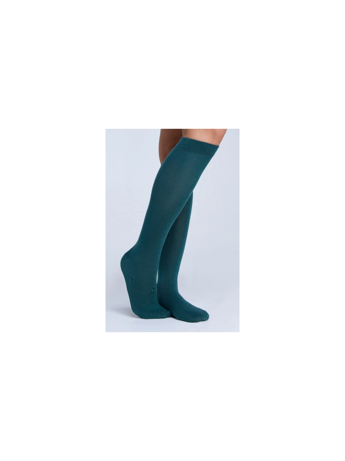 Chaussettes Hautes Mixtes en Coton Bio Couleur Vert Sapin  Albero Natur