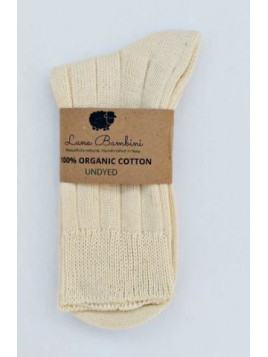 Chaussettes adultes en 100% Coton Bio couleur nature - Lana Bambini
