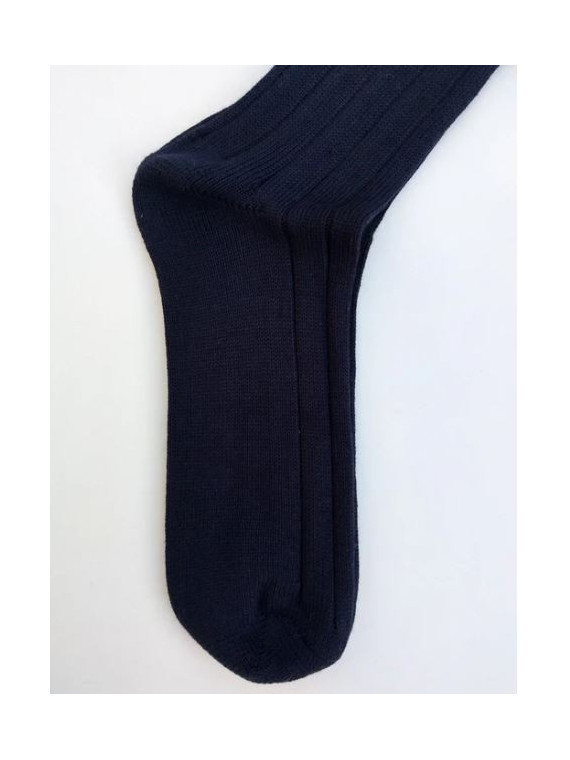chaussettes en coton bio bleu marine à grosses côtes