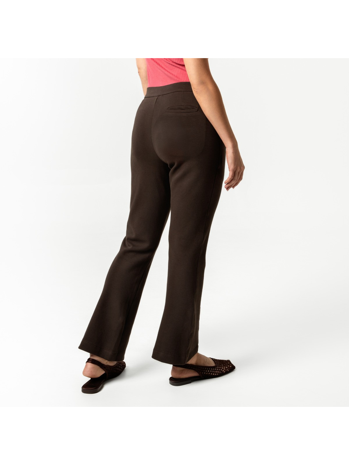 Pantalon Maille Piquée pour Femme Café en Coton Bio Gris - Livingcrafts