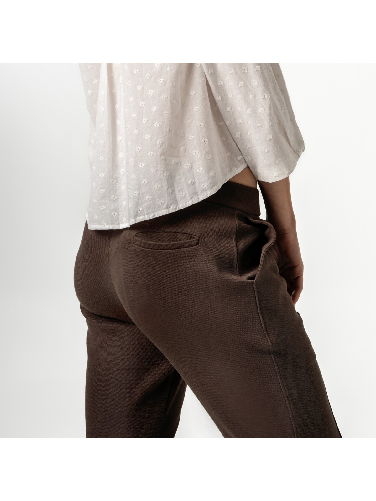 Pantalon Maille Piquée pour Femme Café en Coton Bio Gris - Livingcrafts