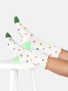 chaussettes écrues avec motifs papillons multicolores