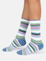 chaussettes rayées multicolores dominante bleu