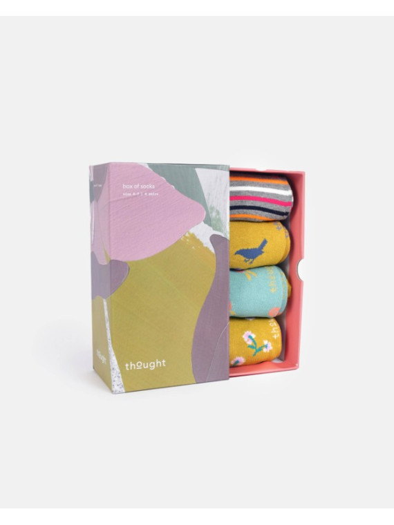 Coffret "Fleurs et Oiseaux" chaussettes bambou & coton bio 37-41