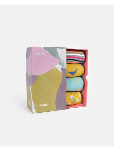 Coffret "Fleurs et Oiseaux" chaussettes bambou & coton bio 37-41