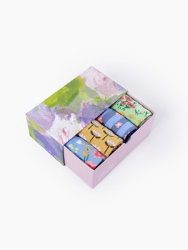 Coffret "Fleurs" chaussettes en coton bio 37-41