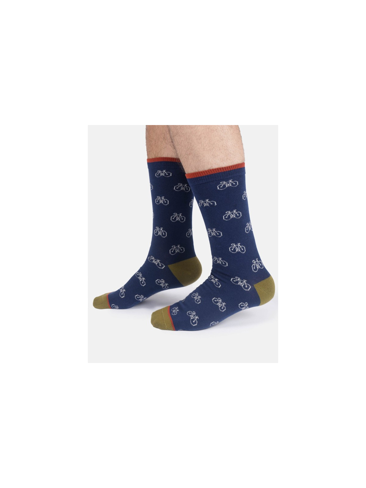 chaussettes bleu marine avec motif vélos