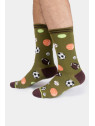 chaussettes vert mousse motifs ballons de divers sports
