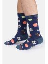 chaussettes bleu marine motifs ballons de divers sports