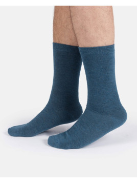 chaussettes unies couleur bleu lac