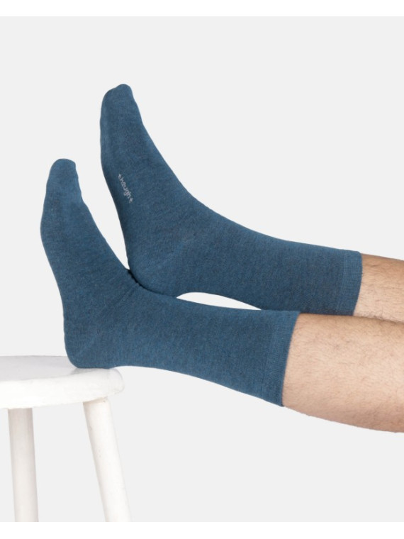 chaussettes unies couleur bleu lac