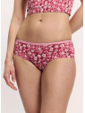 Slip Panty pour Femme en Coton Bio Imprimé Fleurs en rouge - Tranquillo