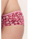 Slip Panty pour Femme en Coton Bio Imprimé Fleurs en rouge - Tranquillo