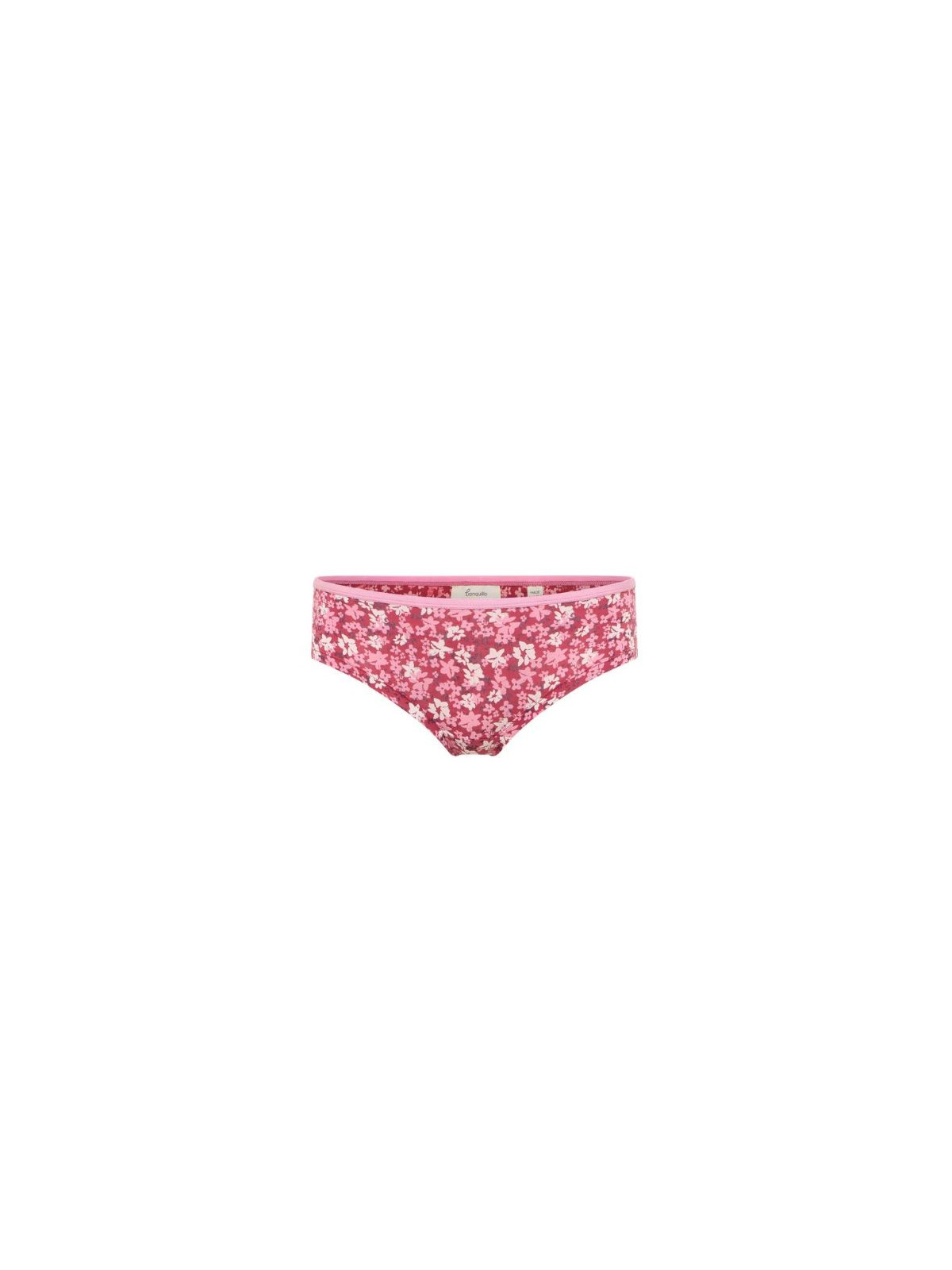 Slip Panty pour Femme en Coton Bio Imprimé Fleurs en rouge - Tranquillo