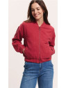 blouson court et large en mousseline rouge grenat