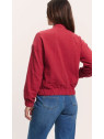 blouson court et large en mousseline rouge grenat