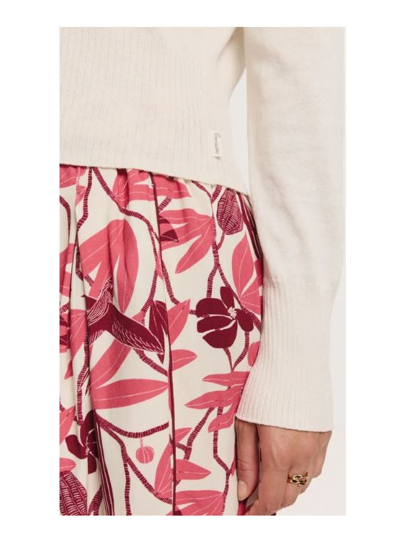 Cardigan femme col V blanc