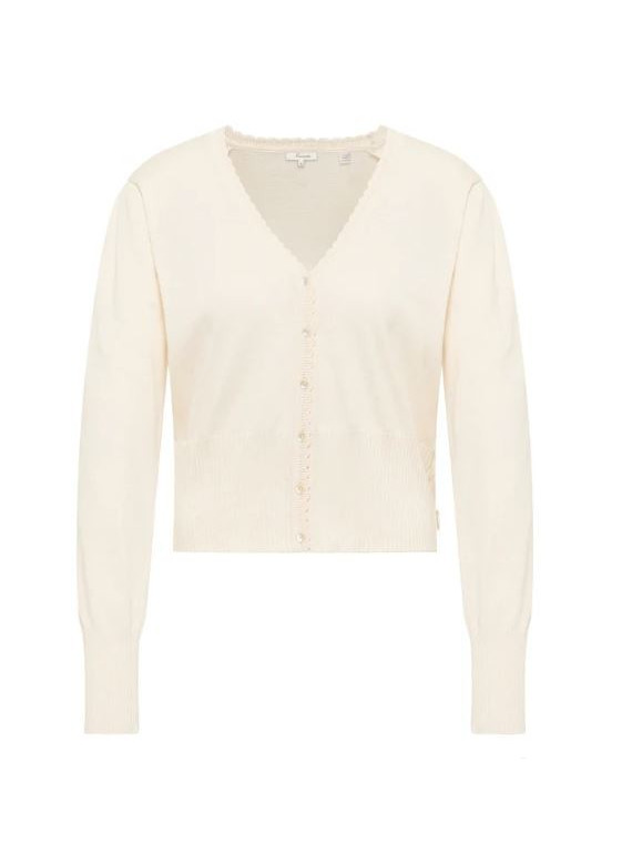 Cardigan femme col V blanc