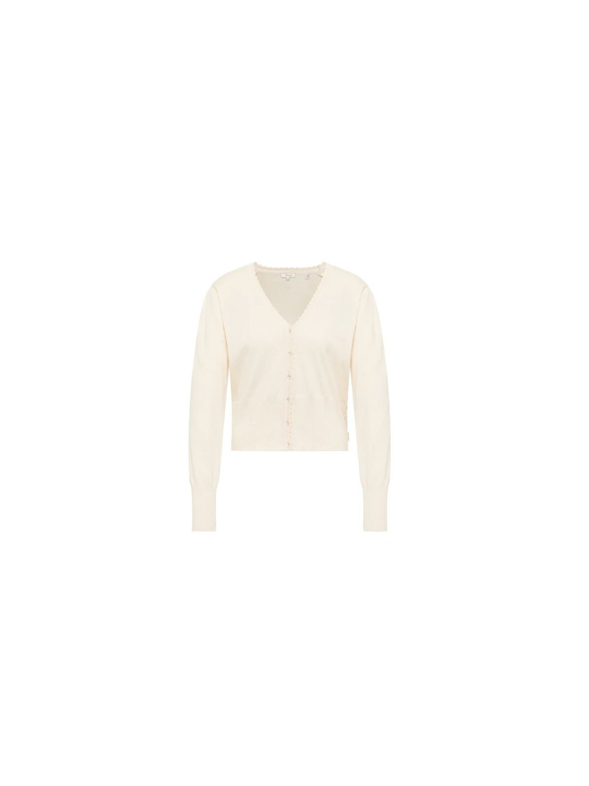 Cardigan femme col V blanc