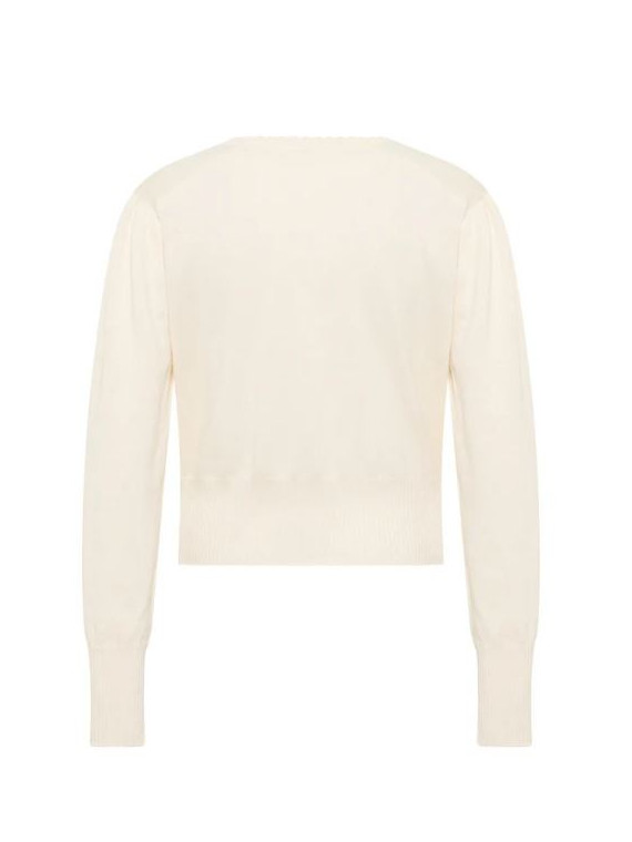 Cardigan femme col V blanc