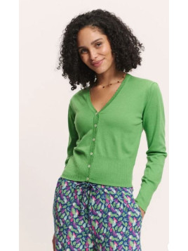 Cardigan pour Femme en 100% Coton Bio Vert Menthe - Tranquillo
