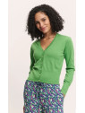 Cardigan pour Femme en 100% Coton Bio Vert Menthe - Tranquillo