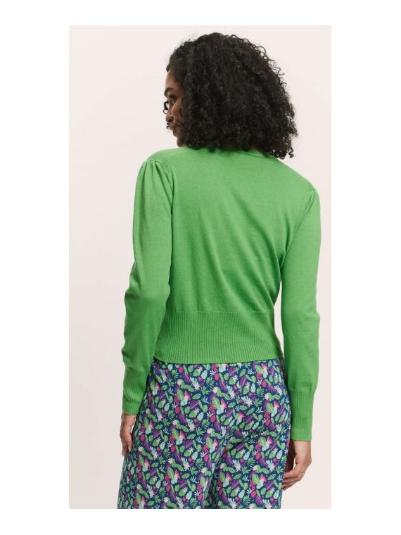 Cardigan pour Femme en 100% Coton Bio Vert Menthe - Tranquillo