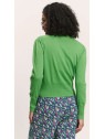 Cardigan pour Femme en 100% Coton Bio Vert Menthe - Tranquillo